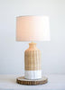 Creative Co-Op DA9151 Wicker Table Lamp with Linen Shade