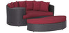 Modway Convene Wicker Rattan Outdoor Patio Daybed in Espresso Red