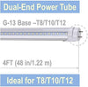 T8 LED Replacement, HouLight 25-Pack, 18W 4-foot T8 LED Light Tube, 6000K, Daylight, Transparent Cover, Super Bright White, Double End Power