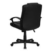 Flash Furniture Mid-Back Black Leather Swivel Task Chair with Arms