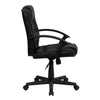 Flash Furniture Mid-Back Black Leather Swivel Task Chair with Arms