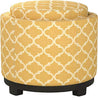 Ravenna Home Morrocan Storage Ottoman with Tray - 19 Inch, Yellow and Cream