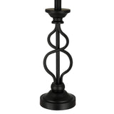 Ravenna Home Iron Wave Table and Floor Lamp Set with 3 LED Light Bulbs - Set of 3, Dark Bronze