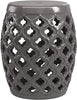 Ravenna Home Moroccan Pattern Ceramic Garden Stool or Side Table, - 16 Inch, Grey