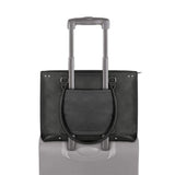 Solo Jay 15.6 inch Vintage Leather Laptop Ladies Tote Bag, Black