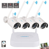 LONNKY 1080P Wireless Home Surveillance Security Camera System,4CH Wireless NVR with 4Pcs 2.0MP Weatherproof Bullet Camera with PIR Sensor and IR Cut Night Vision Leds, Audio Recording, 2TB HDD