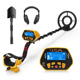 URCERI GC-1028 Metal Detector High Accuracy Waterproof 2 Modes Outdoor Gold Digger with Sensitive Search Coil LCD Display for Beginners Professionals, Yellow