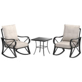 AmazonBasics 3-Piece Steel Rocking Chair Outdoor Patio Set