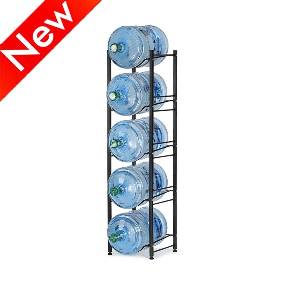 Nandae Water Cooler Jug Rack, 5-Tier Heavy Duty Water Bottle Holder Storage Rack for 5 Gallon Water Dispenser, Save Space (Black)