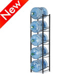 Nandae Water Cooler Jug Rack, 5-Tier Heavy Duty Water Bottle Holder Storage Rack for 5 Gallon Water Dispenser, Save Space (Black)