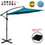 ABCCANOPY Patio Umbrellas Cantilever Umbrella Offset Hanging Umbrellas 10 FT Outdoor Market Umbrella with Crank & Cross Base for Garden, Deck, Backyard, Pool and Beach, 12+ Colors, (2# Turquoise-a)