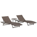 AmazonBasics 3 Piece Patio PE Rattan Wicker Lounger set