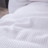 Lausonhouse 100% Cotton Waffle Weave Duvet Cover Set - White Queen Set