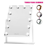 HOLLYWOOD MIRROR Y5003001-3040 Lighted Vanity, Three-Tone Dimmer Makeup Mirror, 12