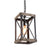 LNC Cage Pendant Lights, Wood Bond Chandelier for Island, Living Room, Non-Flat Ceiling Applicable A03437, Brown