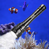 Underwater Flashlight, VOLADOR 3 CREE XPL LED 3100lm Professional Rechargeable Diving Light, Waterproof Dive Lamp for Scuba Night Dive with Battery and Charger