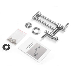 JZBRAIN Pot Filler Wall Mount Stainless Steel Pot Filler Faucet with Folding Stretchable Double Joints 2 Handles 5.5 GPM Flow Rate