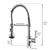 Modern Kitchen Faucet Pull Down Sprayer,Stainless Steel Single Handle Kitchen Sink Faucet with LED Light,Brushed Nickel