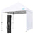 Ohuhu EZ Pop-Up Canopy Tent with Sidewall, 10 X 10 FT Sturdy Commercial Instant Shelter with Removal Side Wall for More Shade, 4 Adjustable Height & Wheeled Carrying Bag, White