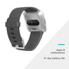 Fitbit Versa Lite Smartwatch, Charcoal/Silver Aluminum, One Size (S & L Bands Included)