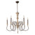 LALUZ 6 French Country Wood Chandeliers Farmhouse Pendant Lights for Living Room, A03294