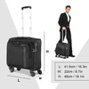 REYLEO Rolling Briefcase on 8 Wheels Rolling Laptop Bag Rolling Computer Case Spinner Mobile Office Carry On Luggage Built-in TSA Lock for 14.1 Inch Notebook