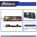 DZANKEN 10 Inch Mirror Dash Cam Backup Camera Full HD Touch Screen 1080P Stream Media Dual Lens 170° Wide Angle Rear View Camera with G-Sensor Included 32GB SD Card.