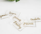 ElegantCirlce 100 PCS 3.5 x 2 in. Clear Acrylic Place Cards Rectangle Shape Perfect for Weddings, Parties, Table Numbers, Guest Names, Food Signs, Birthdays, Decorations 3 1/2 by 2 in. (100 Pack)