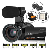 Video Camera 4K Camcorder AiTechny Ultra HD Digital WiFi Camera 48MP 16X Digital Zoom Recorder IR Night Vision 3.0