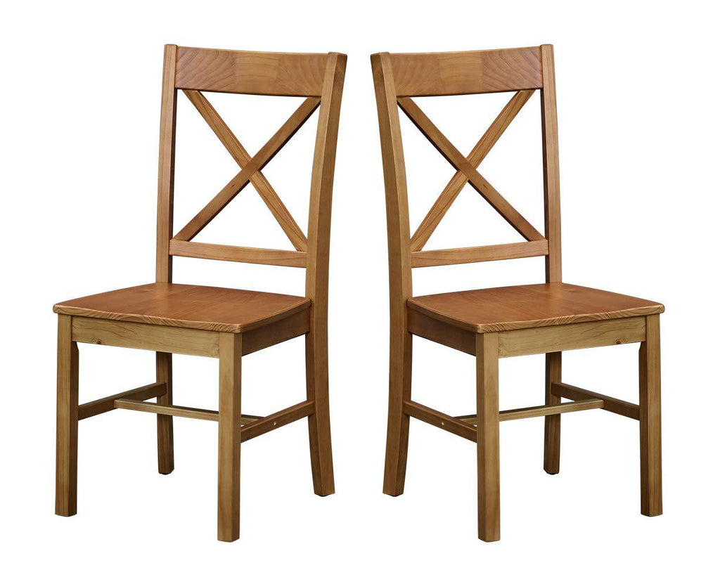 Ravenna Home Solid Pine Dining Chair with Cutout Back, 38