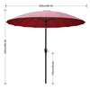 ABCCANOPY Patio Umbrella 9FT Outdoor Umbrella 18 Ribs Market Umbrella with Push Button Tilt and Crank, Sun shelter for Garden, Deck and Pool (Burgundy)