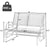 SUPERJARE Outdoor Swing Glider Chair, Patio Bench for 2 Person, Garden Loveseat, Rocking Seating - Gray