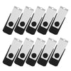 TOPSELL 100PCS 1GB USB 2.0 Flash Drive Bulk Pack Memory Stick Swivel Thumb Drives Pen Drives (1G, 100 Pack, Black)