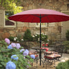 ABCCANOPY Patio Umbrella 9FT Outdoor Umbrella 18 Ribs Market Umbrella with Push Button Tilt and Crank, Sun shelter for Garden, Deck and Pool (Burgundy)