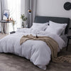 Lausonhouse 100% Cotton Waffle Weave Duvet Cover Set - White Queen Set