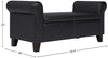 Ravenna Home Chic Vegan Leather Storage Ottoman - 50 Inch, Black