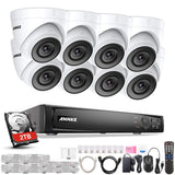 ANNKE 5MP POE Security Camera System, 8CH Upgraded H.265+ 4K NVR, Color Night Vision, 8pcs IP67 5MP PoE IP Cam 2TB HDD, Used Indoors and Outdoors, Store More Video for Home Business Surveillance