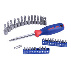 WORKPRO Socket Wrench Set, 164-piece Mechanics Tool Kit 1/4 Inch, 3/8 Inch and 1/2 Inch Drive Quick Release Ratchet, Metric and Standard 6-Point 12-Point Sockets, with Blow Molded Case