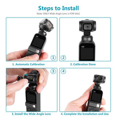 Neewer Wide Angle Lens Compatible with DJI Osmo Pocket Gimbal 3-Axis Stabilized Handheld Camera Wide Angle Lens Accessories for Large View and Wide Vision Photography and Group Photo