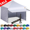 ABCCANOPY Canopy Tent 10 x 10 Pop-up Instant Shelters Commercial Portable Market Canopies with Matching Sidewalls, Weight Bags, Roller Bag,Bonus Canopy Awning