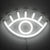 Amped & Co Eye LED Neon Light, Wall Hanging Room Decor, White, 13 x 8 inches, 7ft Clear Cord With OnOff Switch, Home Decor LED Neon Signs For Unique Rooms