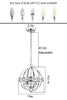 Industrial Globe Chandeliers 3-Light Chrome Finish Chandelier with Adjustable Chain