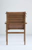 Creative Co-op Brown Leather & White Cedar Wood Chair,