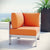 Modway Shore Aluminum Outdoor Patio Corner Chair in Silver Orange