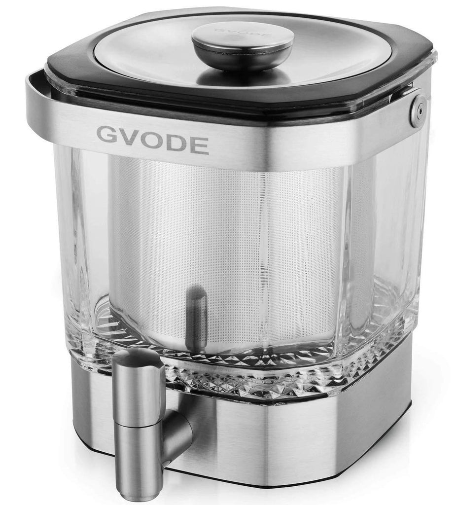 GVODE Cold Brew Coffee Maker,42 Ounce, Large Glass Pitcher with Stainless Steel Filter, Iced Tea Infuser/Beverage Dispenser