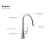 KOHLER K-22034-VS 360 Degree Swing Spout Bar Faucet, Single-Handle, Vibrant Stainless, Entertainment Faucet, Secondary Faucet, Prep Faucet