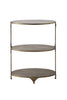 Creative Co-op Antique Gold Oval Metal 3-Tier Shelf Side Table,