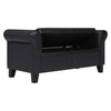 Ravenna Home Chic Vegan Leather Storage Ottoman - 50 Inch, Black