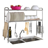 Abaft 304 Stainless Steel Over Sink Drying Rack Dish Drainer Rack&Kitchen Organizer (double Groove-double-layer)