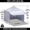 ABCCANOPY Canopy Tent 10 x 10 Pop-up Instant Shelters Commercial Portable Market Canopies with Matching Sidewalls, Weight Bags, Roller Bag,Bonus Canopy Awning